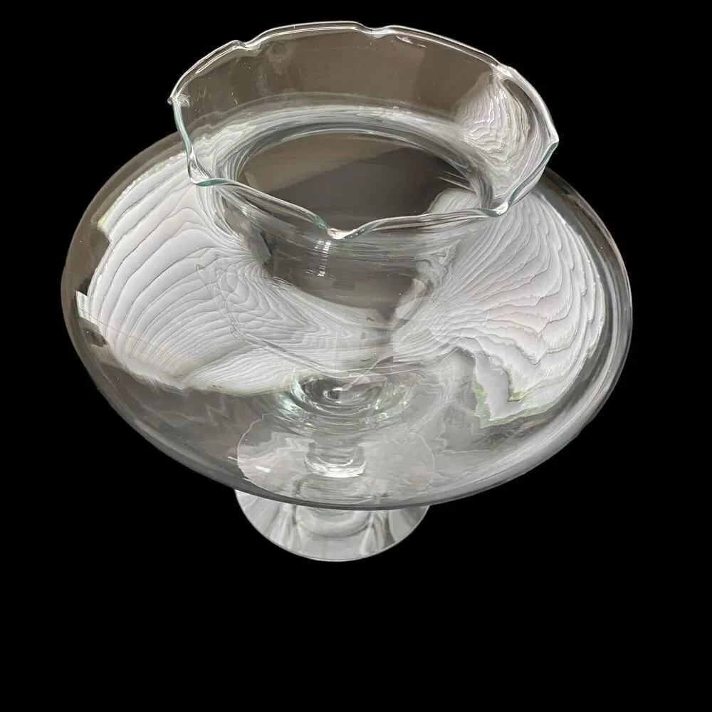 Vintage 1984 Princess House Crystal Violet Vase Bowl #852 Handblown 10